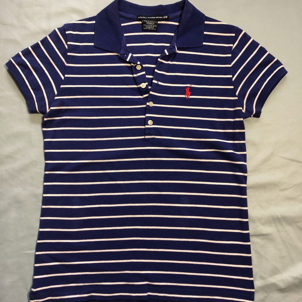 Ralph Lauren sport blue and white stripe size MD
